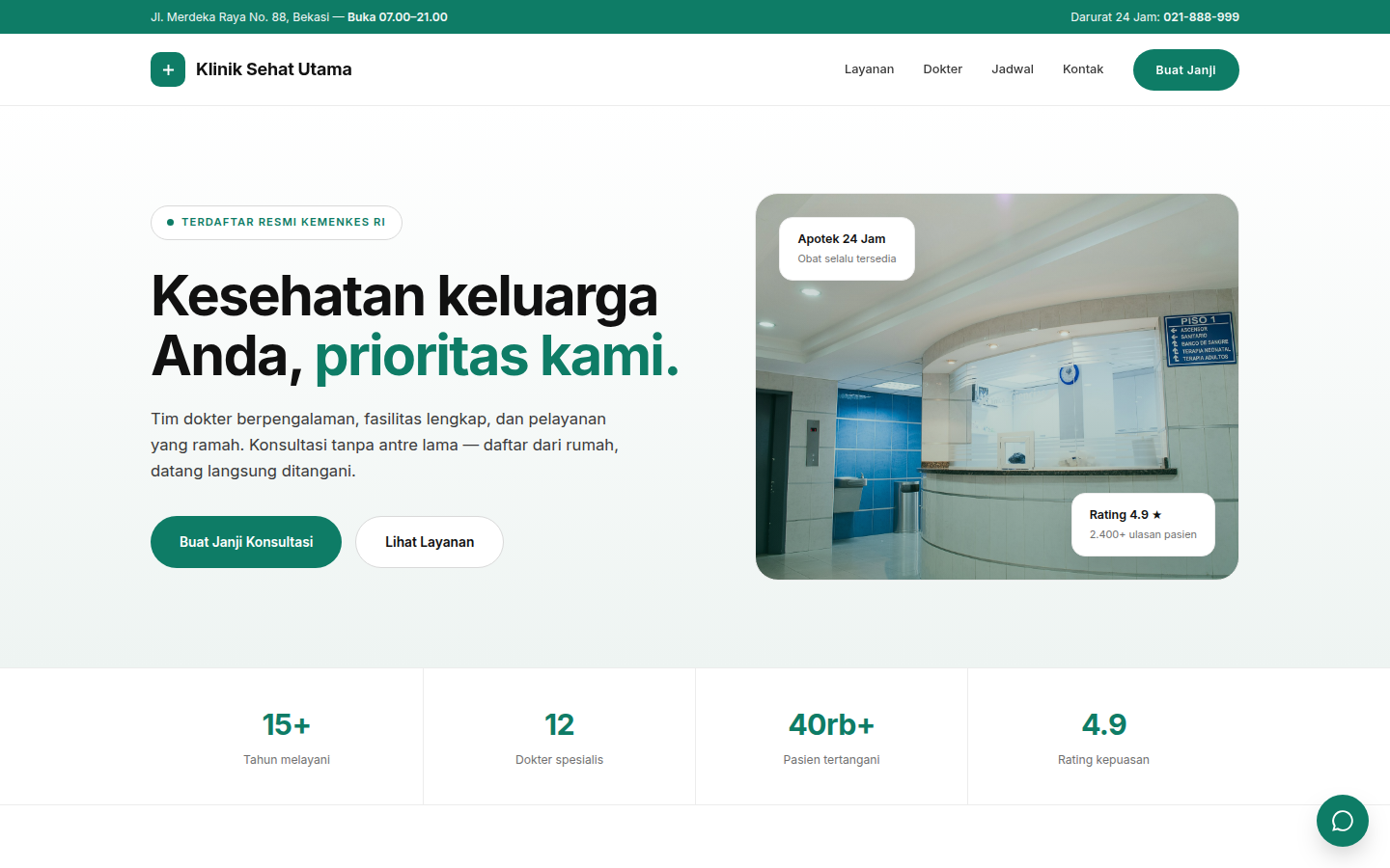 Website Klinik Sehat